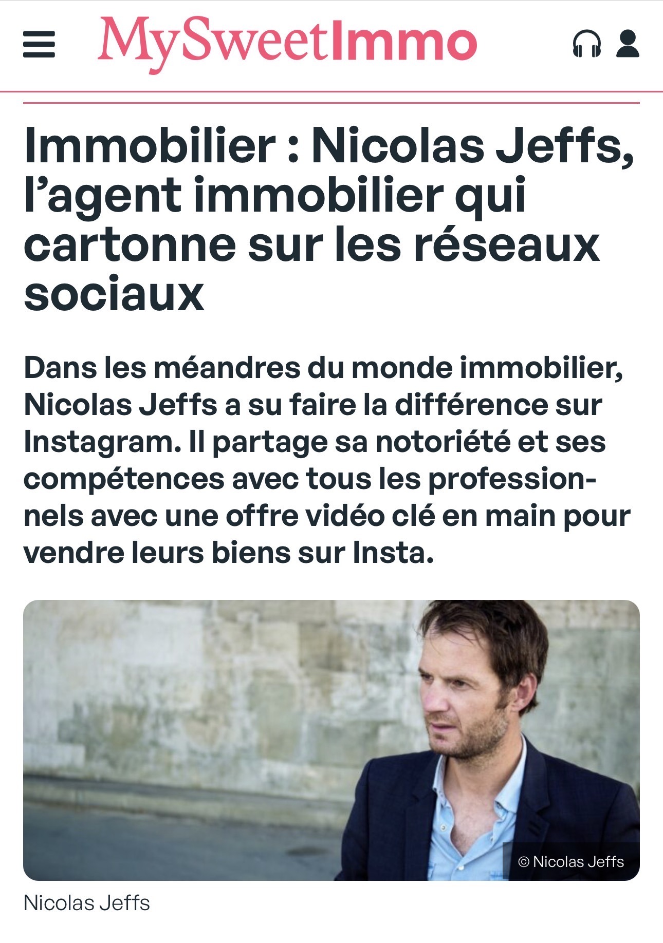 Portrait de Nicolas Jeffs dans MySweetImmo