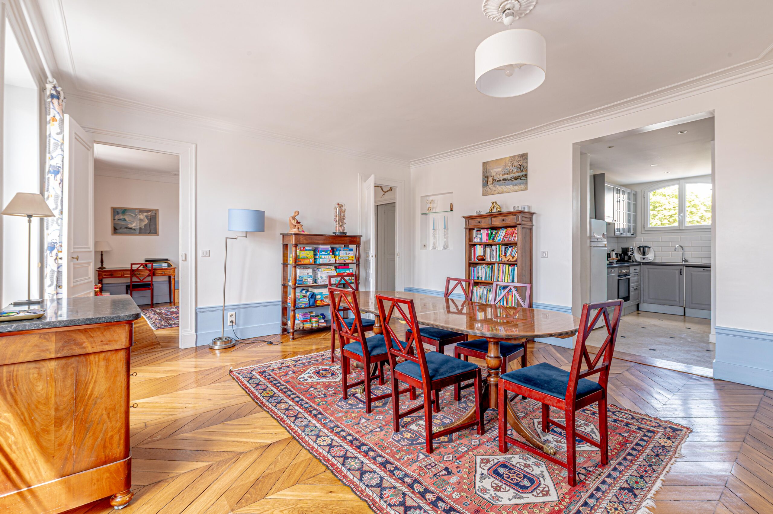 Salon et salle à manger du duplex à Meudon Bellevue