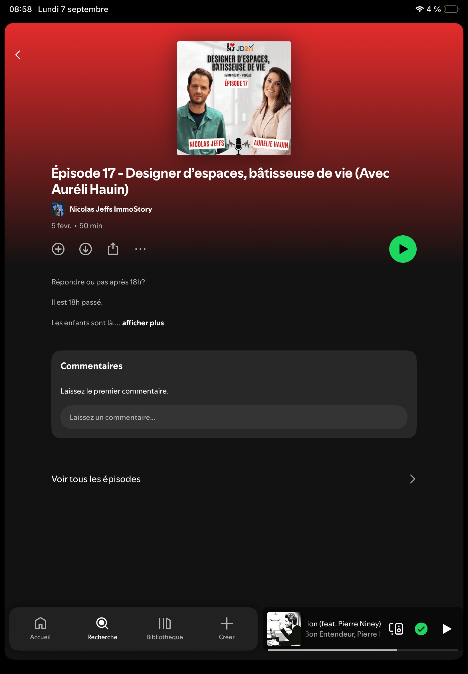 Podcast ImmoStory disponible sur Spotify