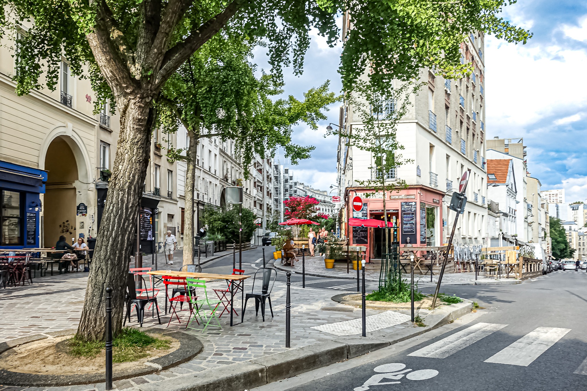 Rue Piat et rue des Envierges à Belleville Paris 20e